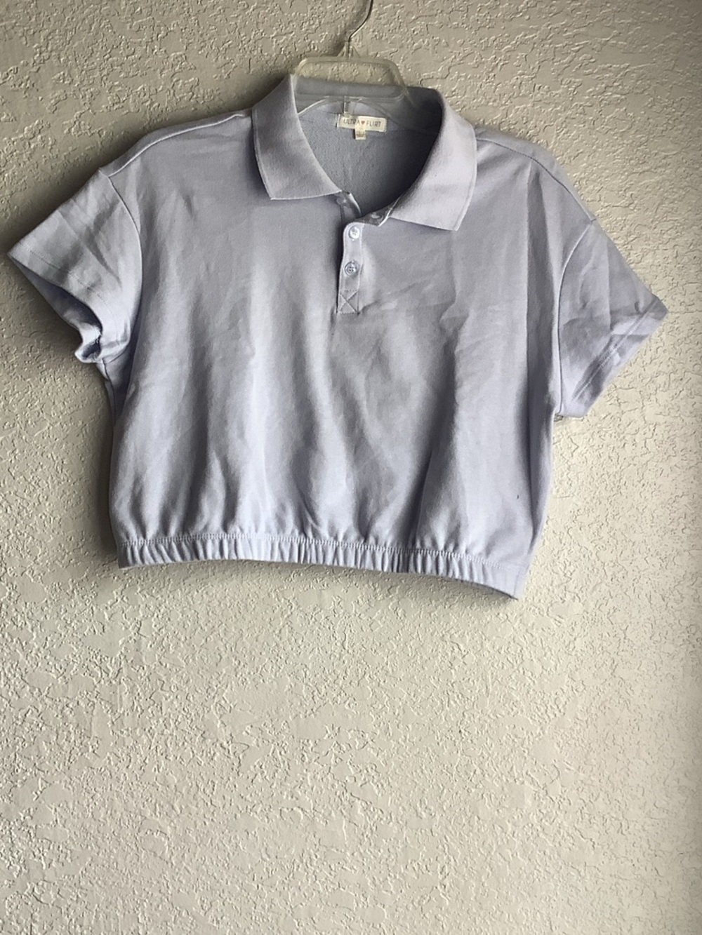 Ultra Flirt Light blue Polo Crop Top